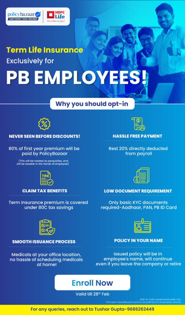 Term Life Insurance Exclusively for PB EMPLOYEES!