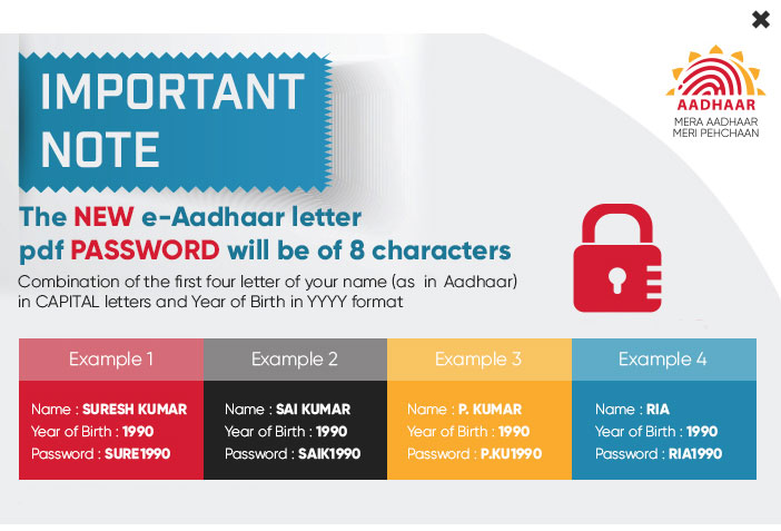 Aadhar Card Password How To Get E Aadhaar Card PDF Password 2020