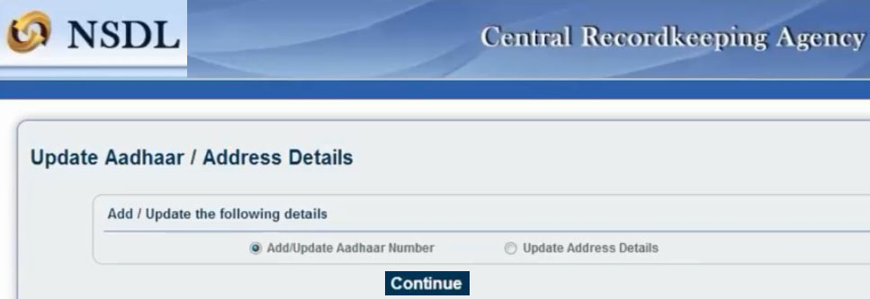 how to link aadhaar with nps step 2