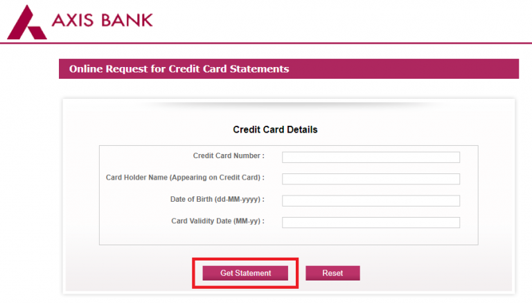 Axis Bank Credit Card Statement - Online, Offline | Switch to e-Statements - 01 November 2020