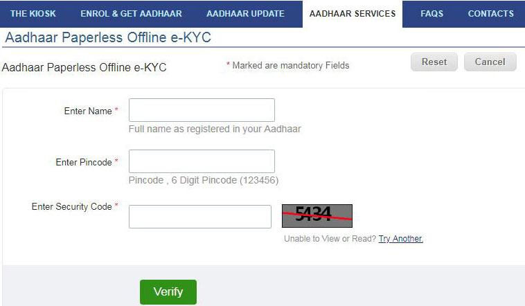 Generation of Offline Aadhaar