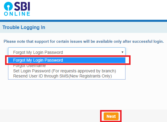 Reset SBI Net Banking Password