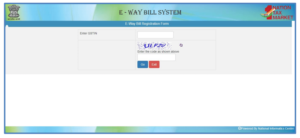 e-Way Bill registration form