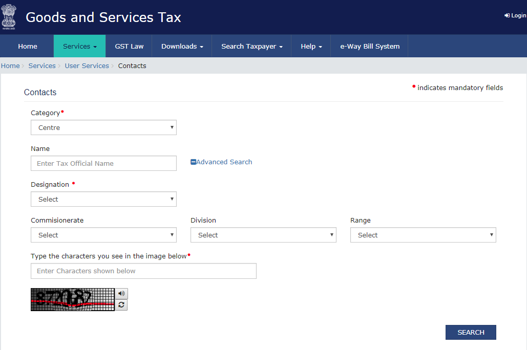 GST Contacts Search