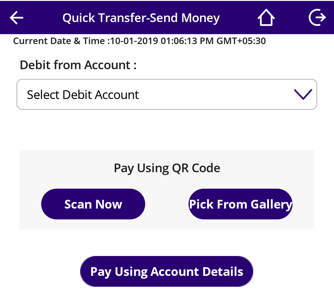 SBI Quick Transfer App Send