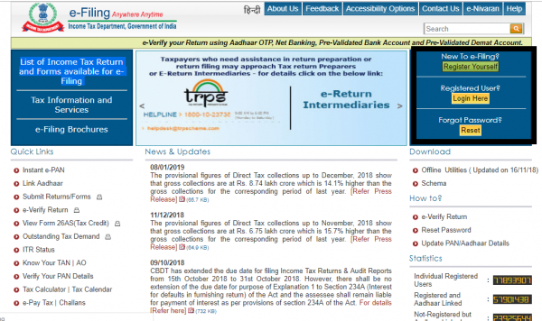 How To Verify Your Itr Online Using Your Aadhaar Otp