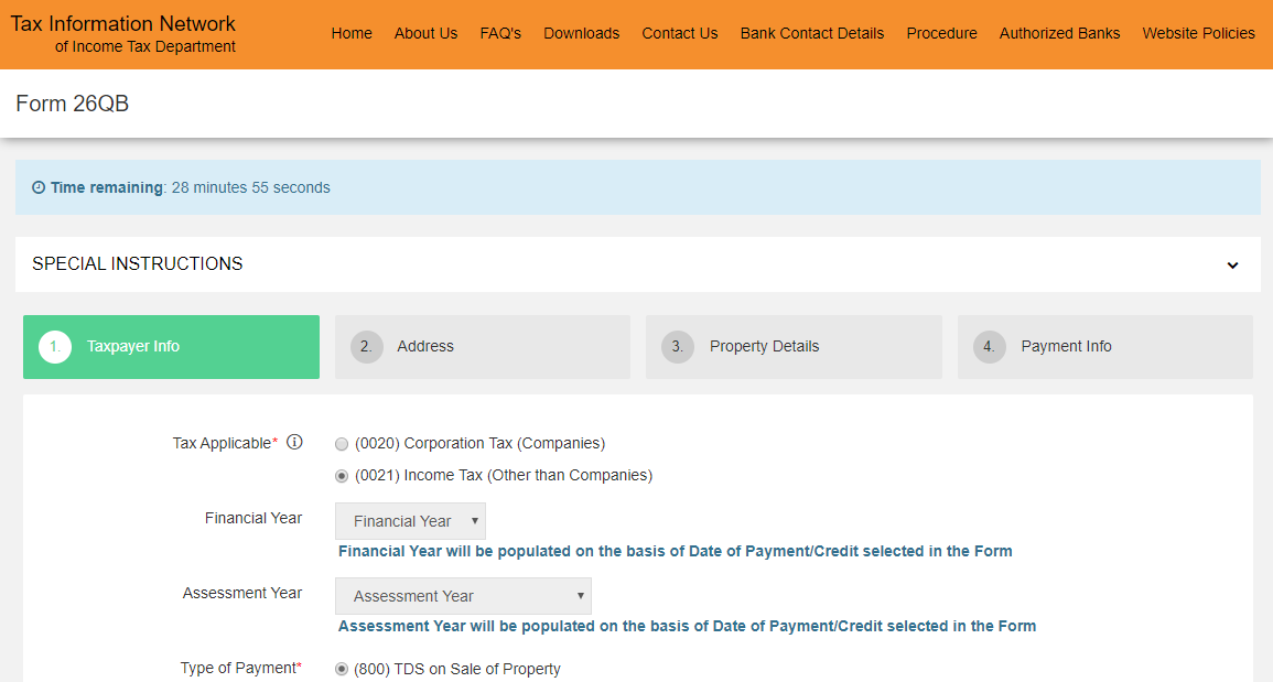 Form 26QB What Is Form 26QB TDS On The Sale Of Property