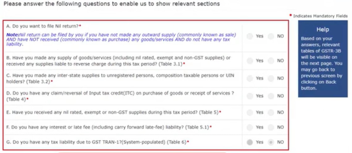 GSTR-3B-Questionnaire