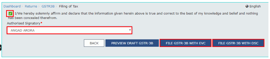 GSTR-3B checkbox