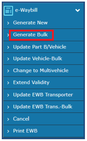 Generate bulk e-way bill