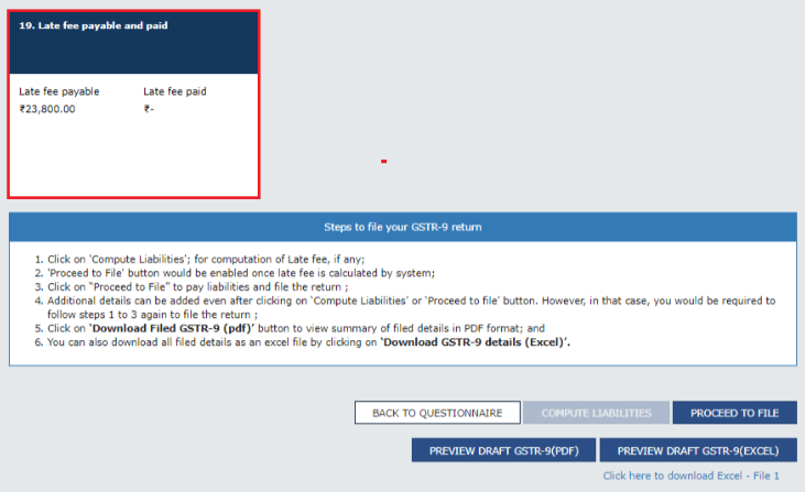 Late Fee GSTR9 Online Filing