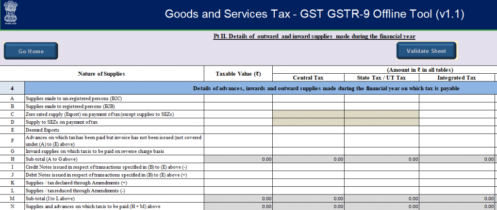 GSTR 9 Offline Utility Tool