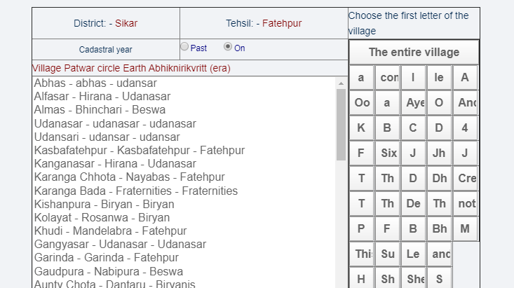 list of village